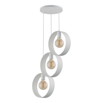 Luster na sajli HAPPY 3xE27/60W/230V bela