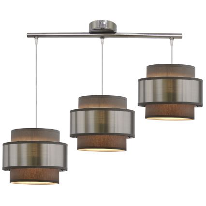 Luster na sajli HARE 3xE27/60W/230V sivo/mat krom