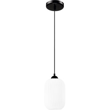 Luster na sajli HARMA 1xE27/15W/230V pr. 14 cm bela/crno
