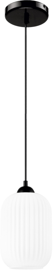 Luster na sajli HARMA 1xE27/15W/230V pr. 14 cm bela/crno