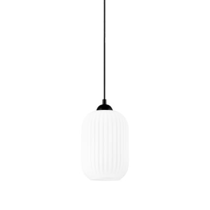 Luster na sajli HARMA 1xE27/15W/230V pr. 14 cm bela/crno