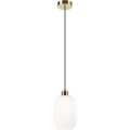 Luster na sajli HARMA 1xE27/15W/230V pr. 14 cm bela/zlatna