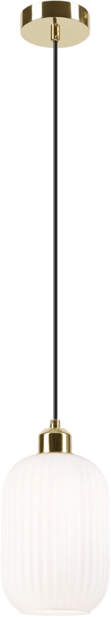 Luster na sajli HARMA 1xE27/15W/230V pr. 14 cm bela/zlatna