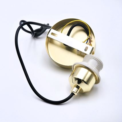 Luster na sajli HARMA 1xE27/15W/230V pr. 14 cm bela/zlatna
