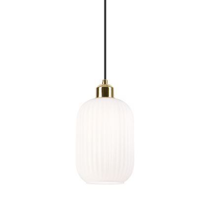 Luster na sajli HARMA 1xE27/15W/230V pr. 14 cm bela/zlatna