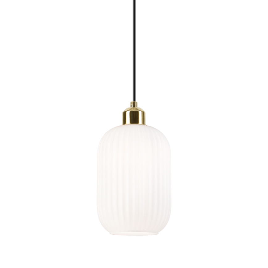 Luster na sajli HARMA 1xE27/15W/230V pr. 14 cm bela/zlatna