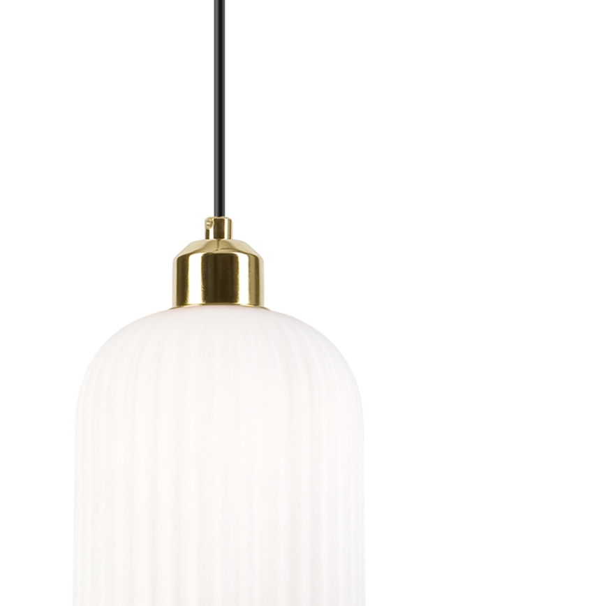 Luster na sajli HARMA 1xE27/15W/230V pr. 14 cm bela/zlatna