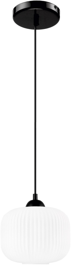 Luster na sajli HARMA 1xE27/15W/230V pr. 20 cm bela/crno