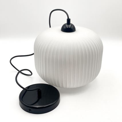 Luster na sajli HARMA 1xE27/15W/230V pr. 20 cm bela/crno