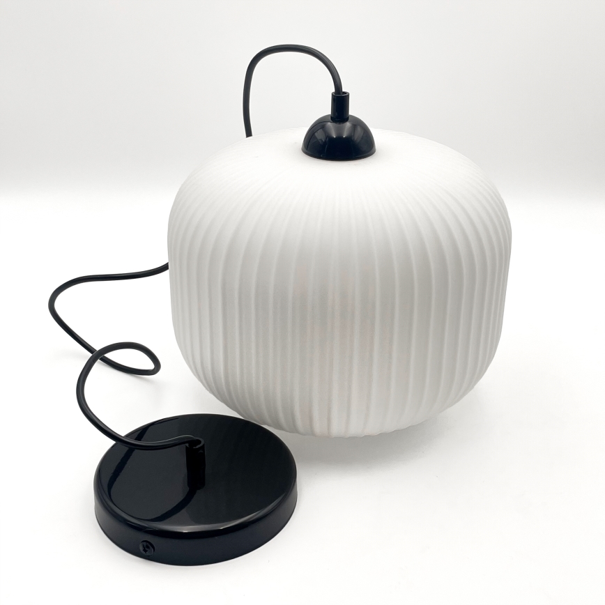 Luster na sajli HARMA 1xE27/15W/230V pr. 20 cm bela/crno