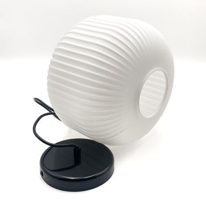 Luster na sajli HARMA 1xE27/15W/230V pr. 20 cm bela/crno