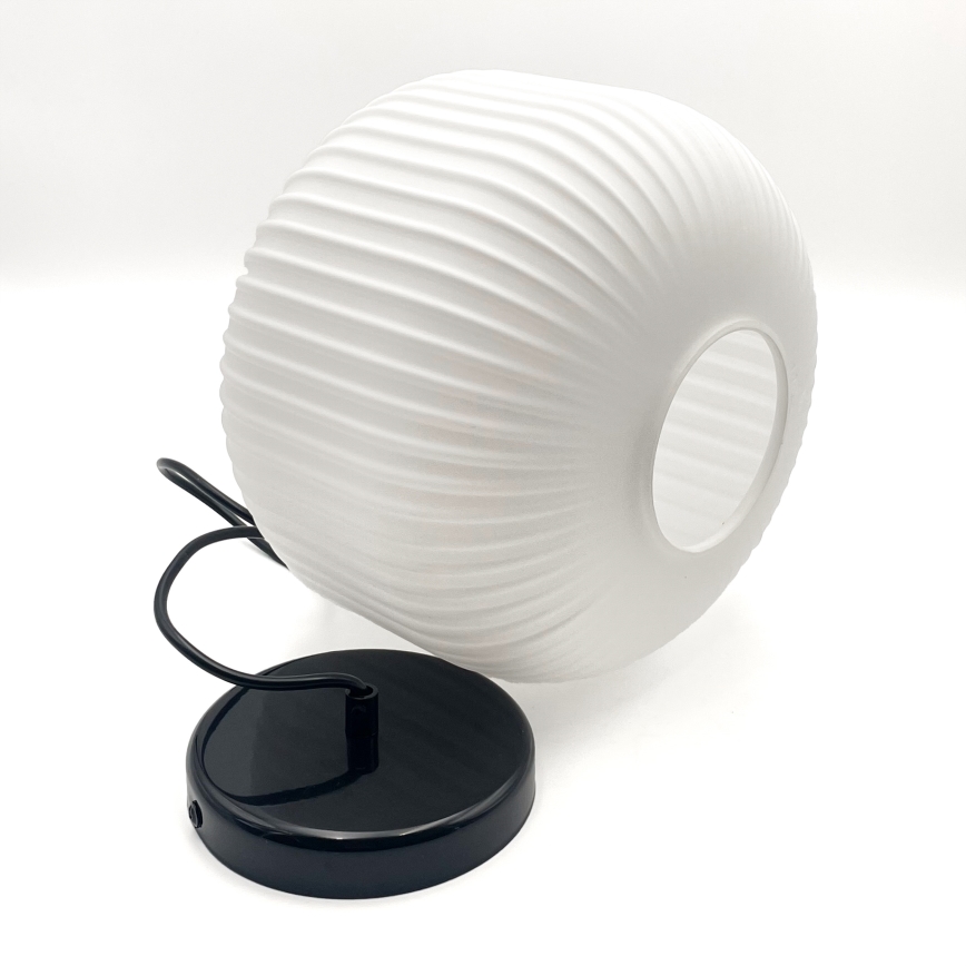 Luster na sajli HARMA 1xE27/15W/230V pr. 20 cm bela/crno