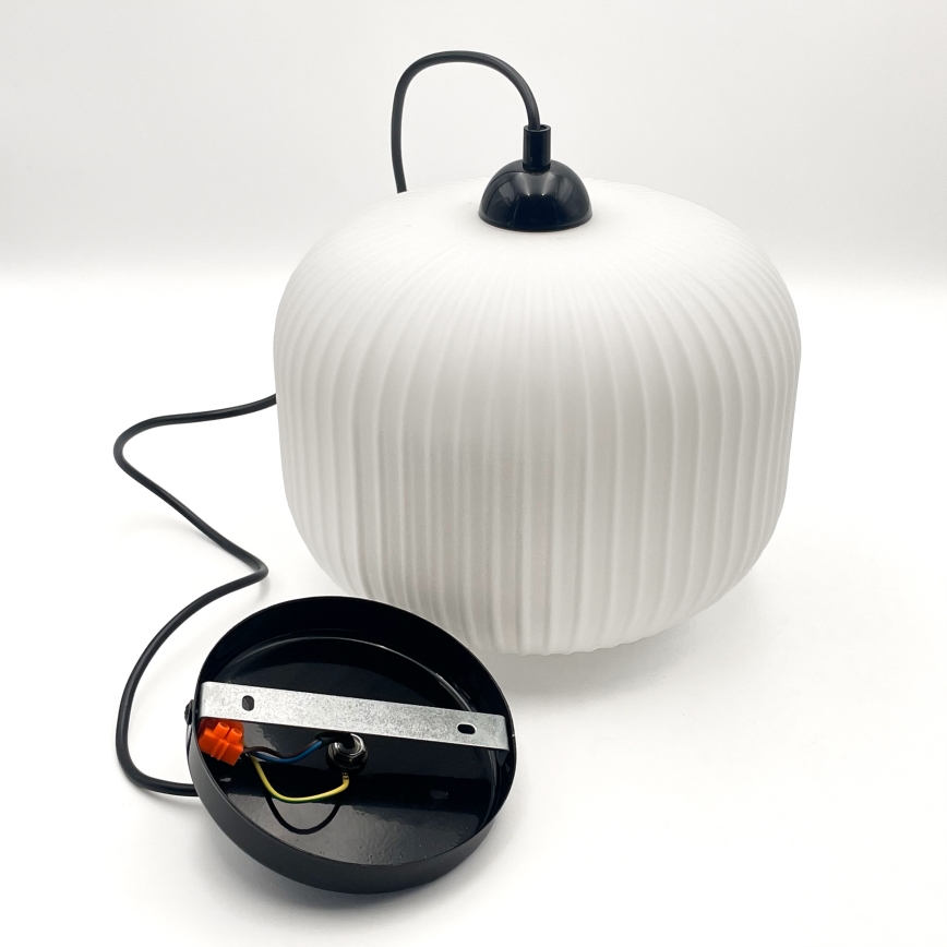 Luster na sajli HARMA 1xE27/15W/230V pr. 20 cm bela/crno