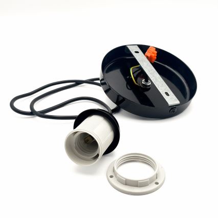 Luster na sajli HARMA 1xE27/15W/230V pr. 20 cm bela/crno
