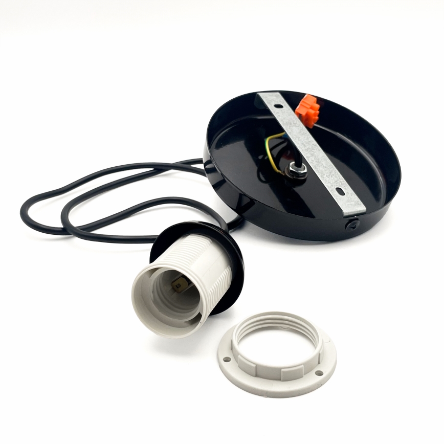 Luster na sajli HARMA 1xE27/15W/230V pr. 20 cm bela/crno