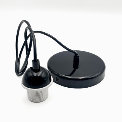 Luster na sajli HARMA 1xE27/15W/230V pr. 20 cm bela/crno