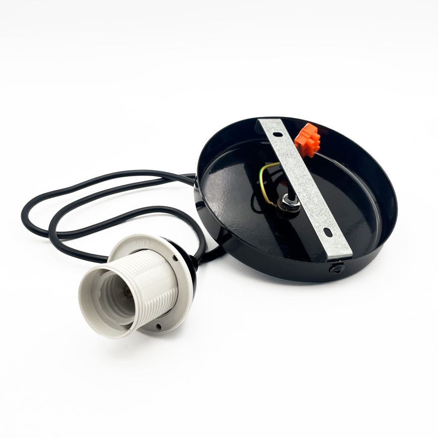 Luster na sajli HARMA 1xE27/15W/230V pr. 20 cm bela/crno