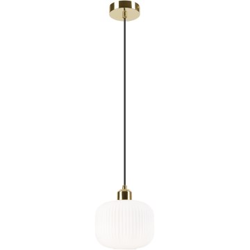 Luster na sajli HARMA 1xE27/15W/230V pr. 20 cm bela/zlatna
