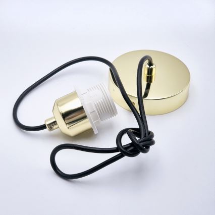 Luster na sajli HARMA 1xE27/15W/230V pr. 20 cm bela/zlatna
