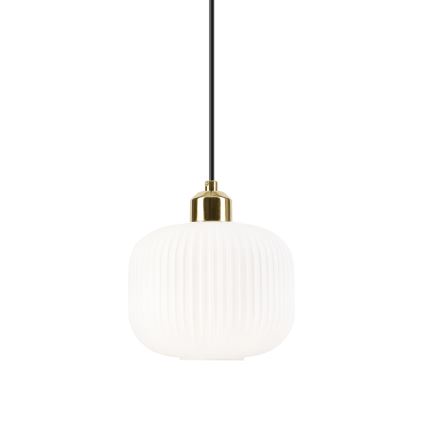 Luster na sajli HARMA 1xE27/15W/230V pr. 20 cm bela/zlatna