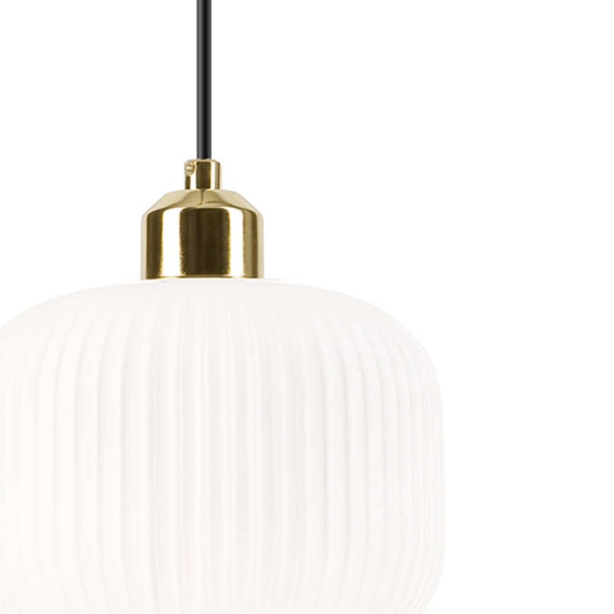 Luster na sajli HARMA 1xE27/15W/230V pr. 20 cm bela/zlatna