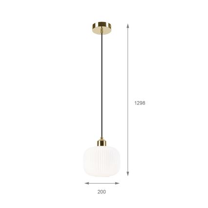 Luster na sajli HARMA 1xE27/15W/230V pr. 20 cm bela/zlatna