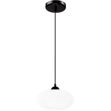 Luster na sajli HARMA 1xE27/15W/230V pr. 25 cm bela/crno