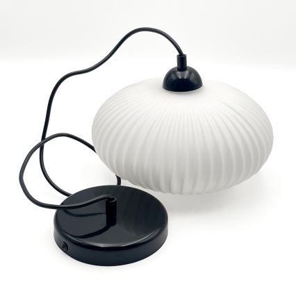 Luster na sajli HARMA 1xE27/15W/230V pr. 25 cm bela/crno
