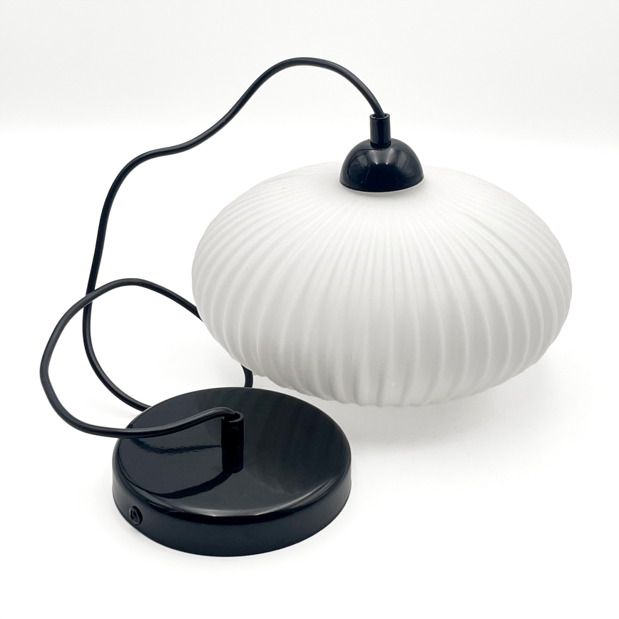 Luster na sajli HARMA 1xE27/15W/230V pr. 25 cm bela/crno