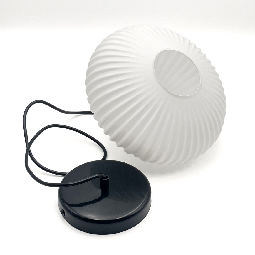 Luster na sajli HARMA 1xE27/15W/230V pr. 25 cm bela/crno
