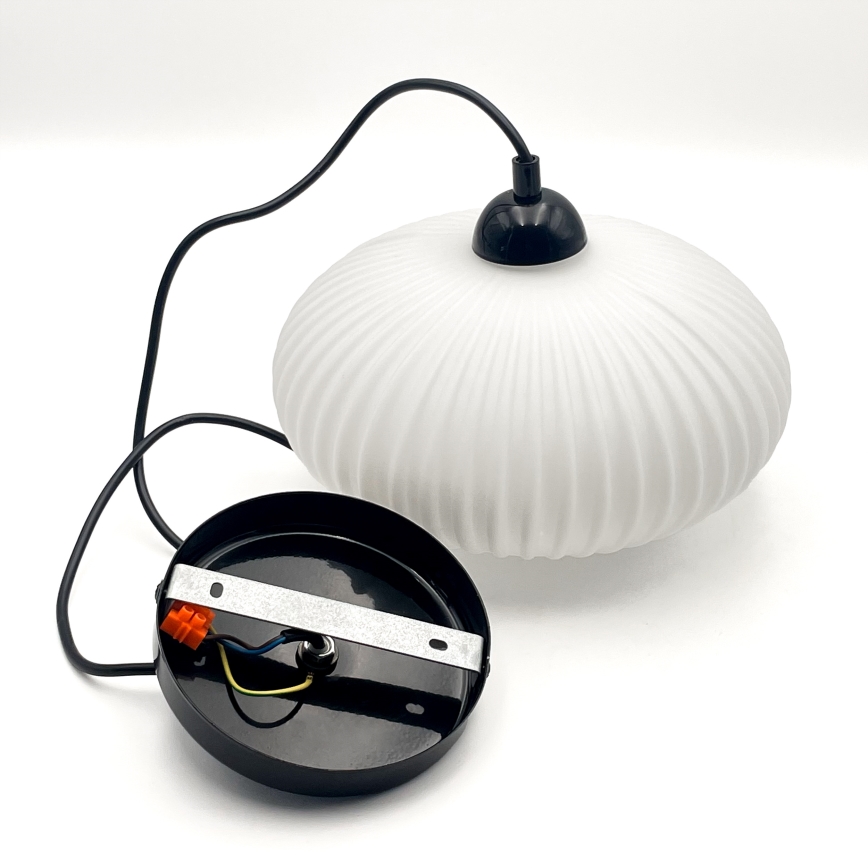 Luster na sajli HARMA 1xE27/15W/230V pr. 25 cm bela/crno