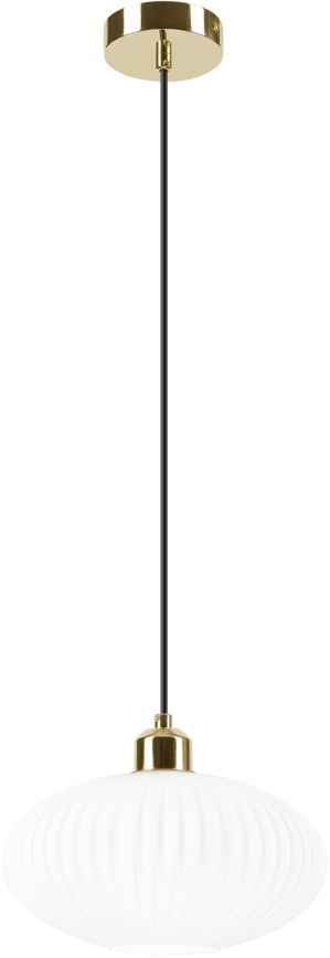 Luster na sajli HARMA 1xE27/15W/230V pr. 25 cm bela/zlatna