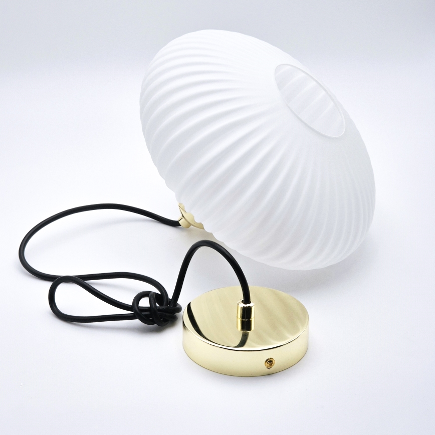 Luster na sajli HARMA 1xE27/15W/230V pr. 25 cm bela/zlatna