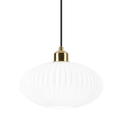 Luster na sajli HARMA 1xE27/15W/230V pr. 25 cm bela/zlatna