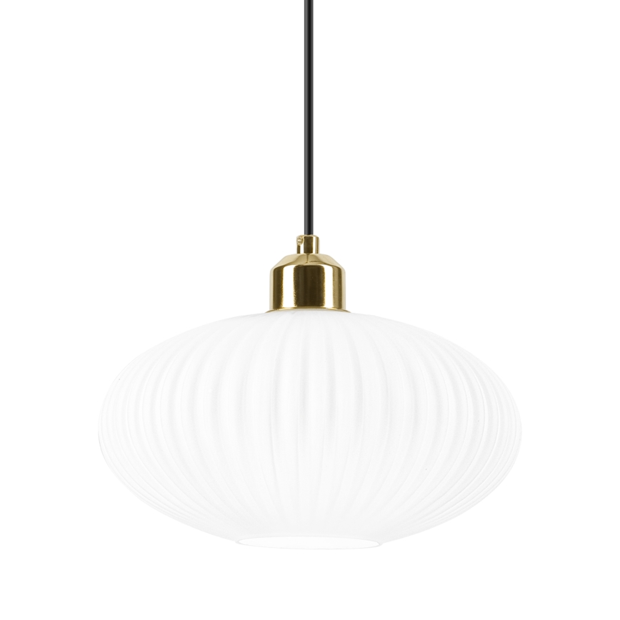 Luster na sajli HARMA 1xE27/15W/230V pr. 25 cm bela/zlatna