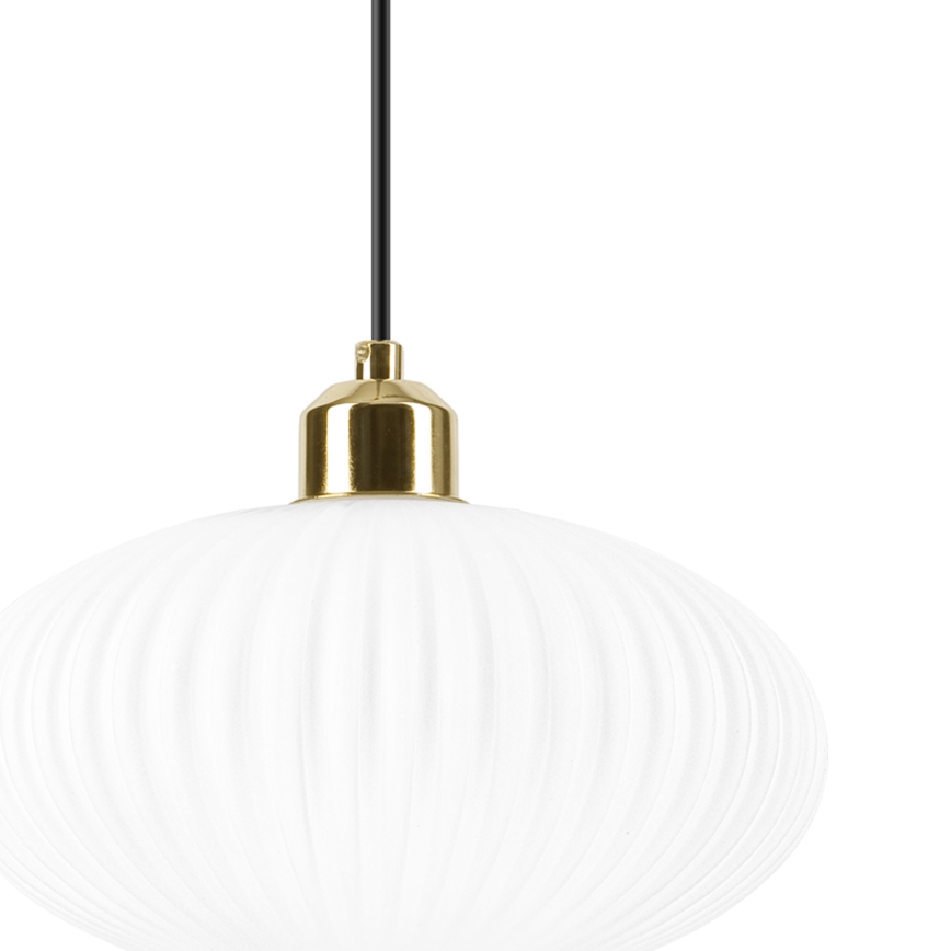 Luster na sajli HARMA 1xE27/15W/230V pr. 25 cm bela/zlatna