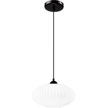 Luster na sajli HARMA 1xE27/15W/230V pr. 30 cm bela/crno