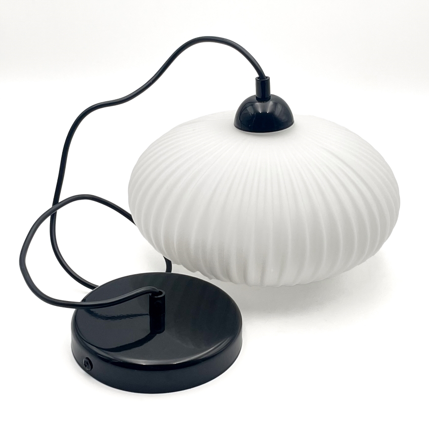Luster na sajli HARMA 1xE27/15W/230V pr. 30 cm bela/crno