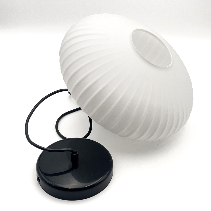 Luster na sajli HARMA 1xE27/15W/230V pr. 30 cm bela/crno