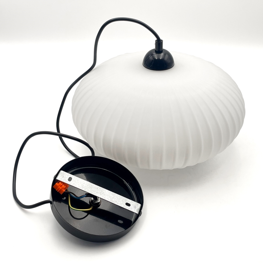 Luster na sajli HARMA 1xE27/15W/230V pr. 30 cm bela/crno