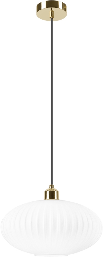 Luster na sajli HARMA 1xE27/15W/230V pr. 30 cm bela/zlatna