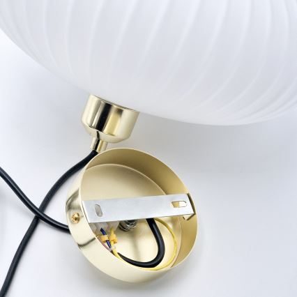 Luster na sajli HARMA 1xE27/15W/230V pr. 30 cm bela/zlatna