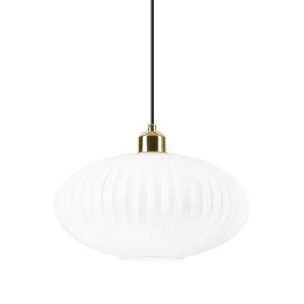 Luster na sajli HARMA 1xE27/15W/230V pr. 30 cm bela/zlatna
