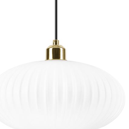 Luster na sajli HARMA 1xE27/15W/230V pr. 30 cm bela/zlatna