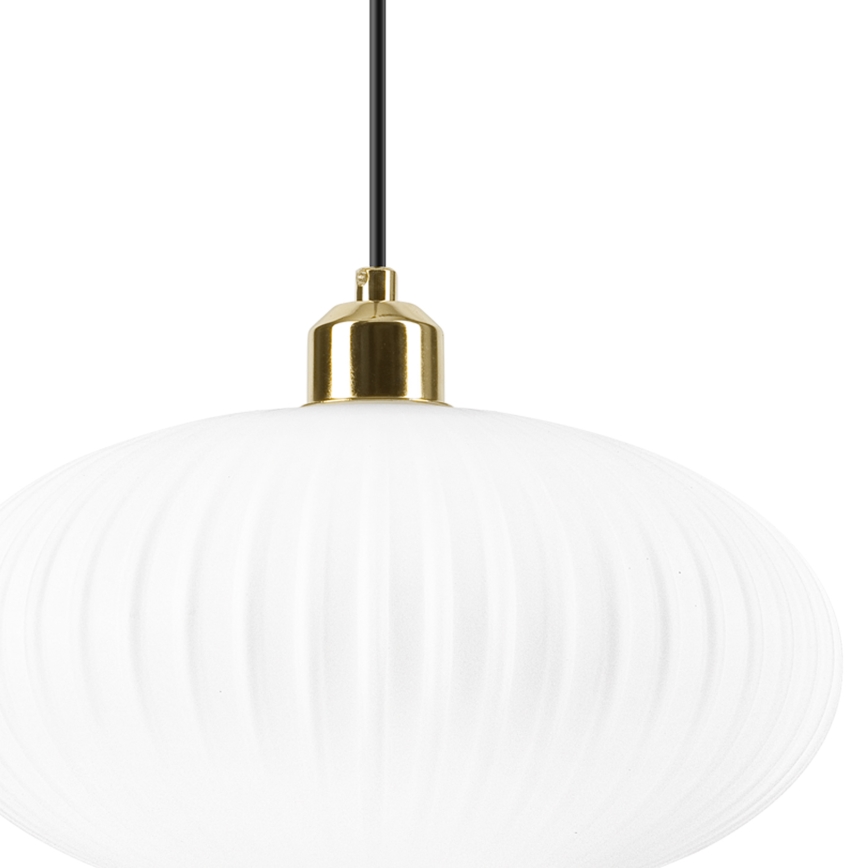 Luster na sajli HARMA 1xE27/15W/230V pr. 30 cm bela/zlatna
