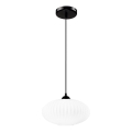 Luster na sajli HARMA 1xE27/15W/230V, prečnik 30 cm, bela/crna
