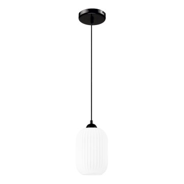 Luster na sajli HARMA 1xE27/15W/230V Ø 14 cm bela/crna