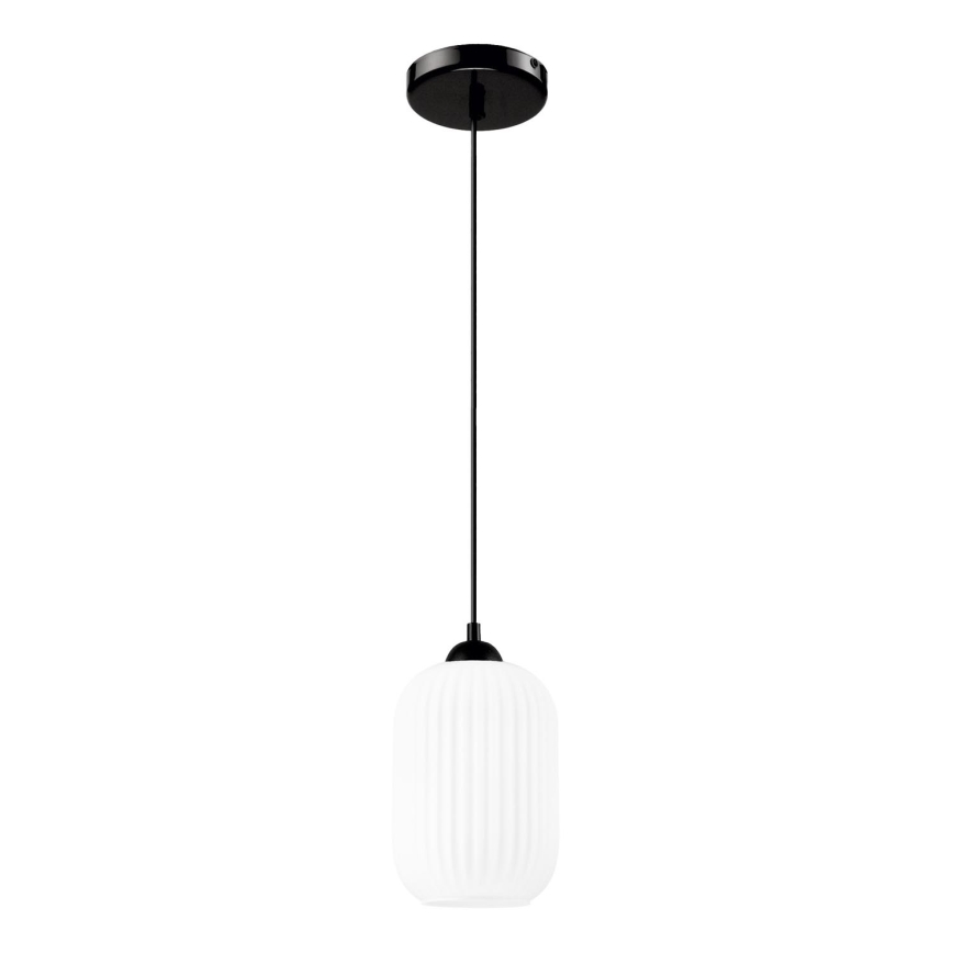 Luster na sajli HARMA 1xE27/15W/230V Ø 14 cm bela/crna
