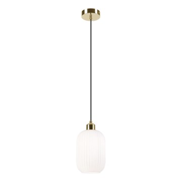 Luster na sajli HARMA 1xE27/15W/230V Ø 14 cm bela/zlatna