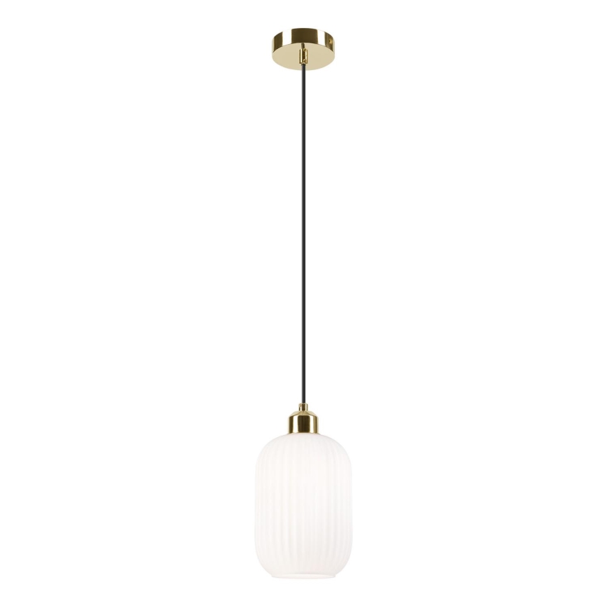 Luster na sajli HARMA 1xE27/15W/230V Ø 14 cm bela/zlatna